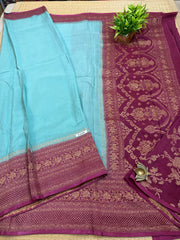 Semi Banarasi Crepe Sarees #F8188