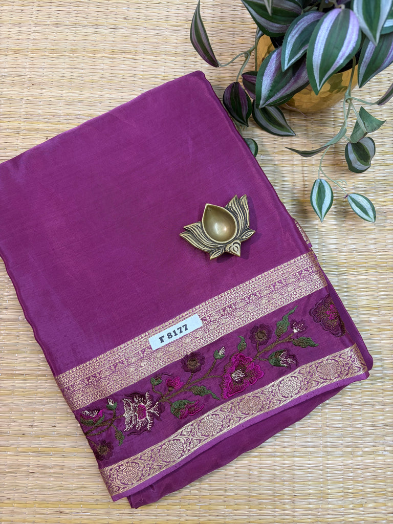 Semi Crepe Sarees #F8177