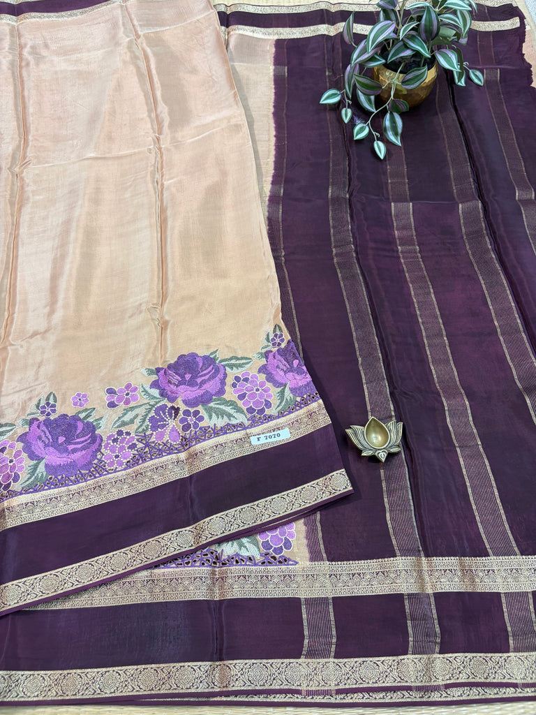 Semi Crepe Sarees #F7070