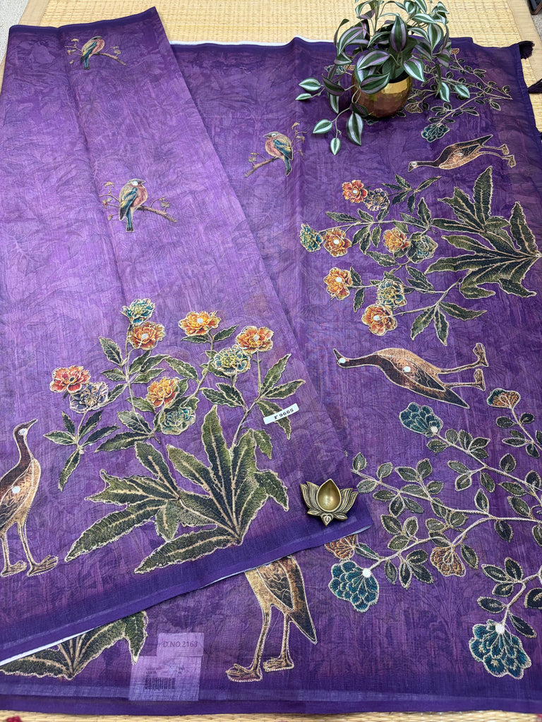 Linen Saree #F9665
