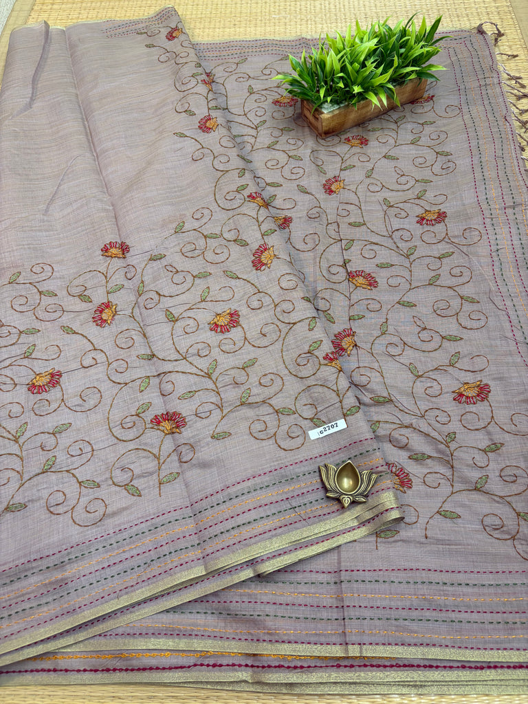 Linen Sarees#G2707