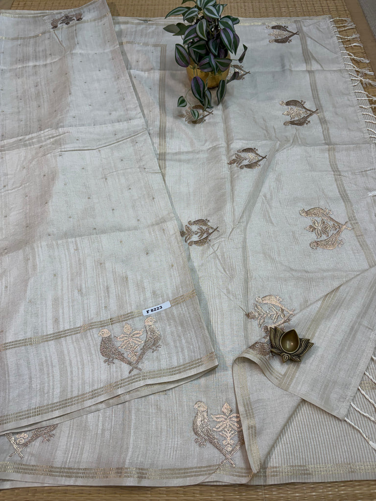 Viscose Tussar Silk Sarees #F8223