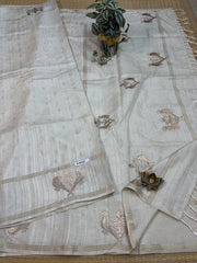 Viscose Tussar Silk Sarees #F8223