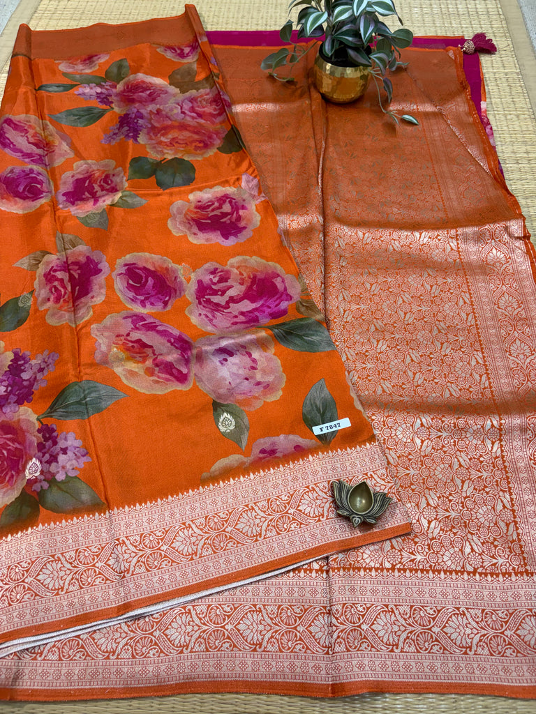 Printed Crepe Saree #F7847