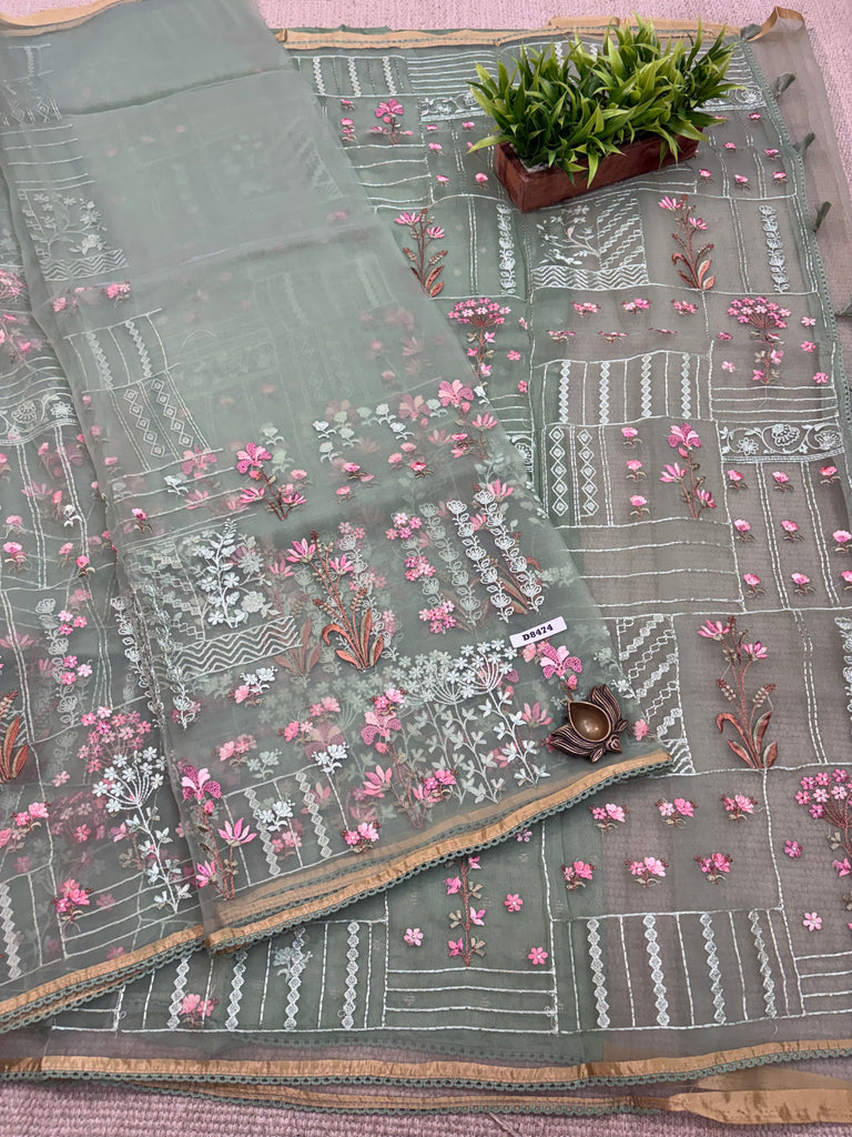 Organza Saree #D8474