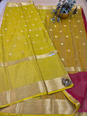 Semi Jute Tissue Sarees #F4962