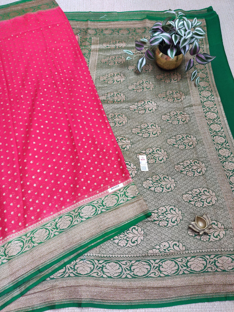 Pure Banaras Georgette Sarees #D0429