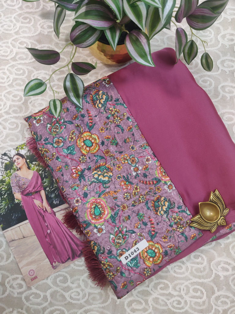 Satin Saree #D1043