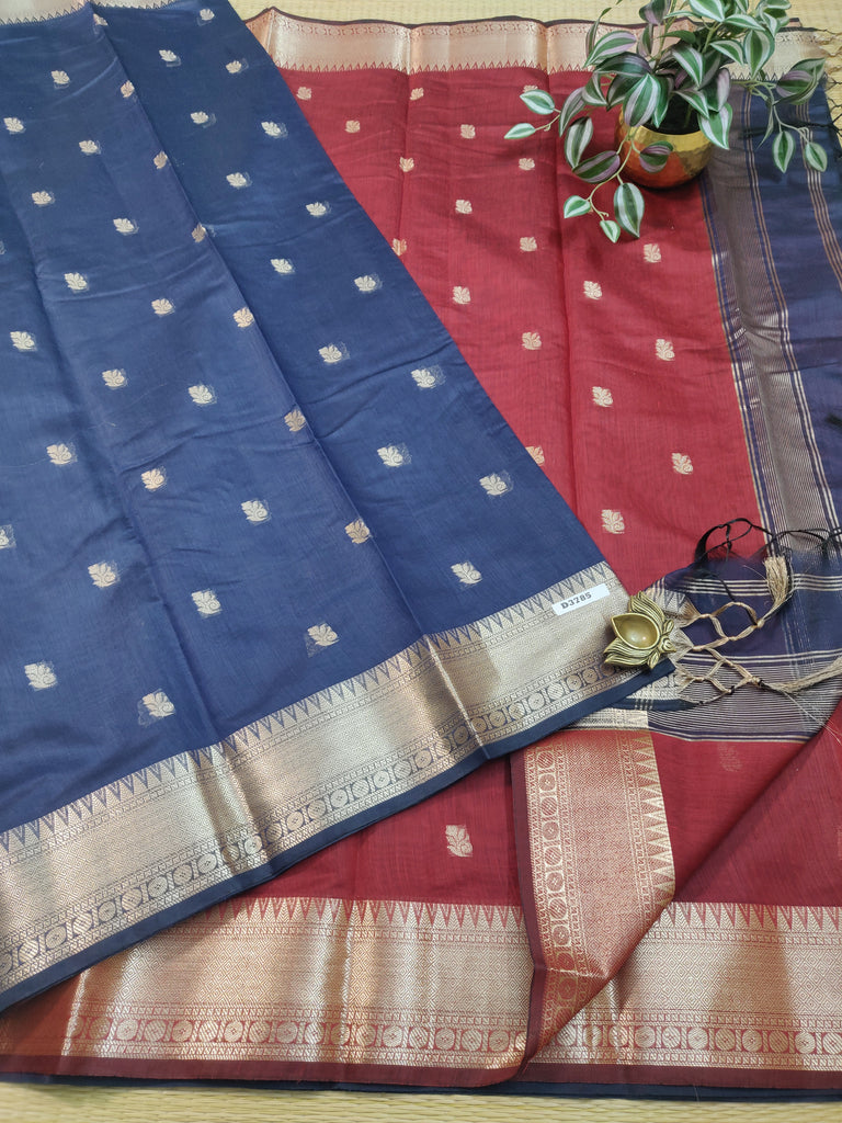 Pure Silk Cotton Sarees #D3785