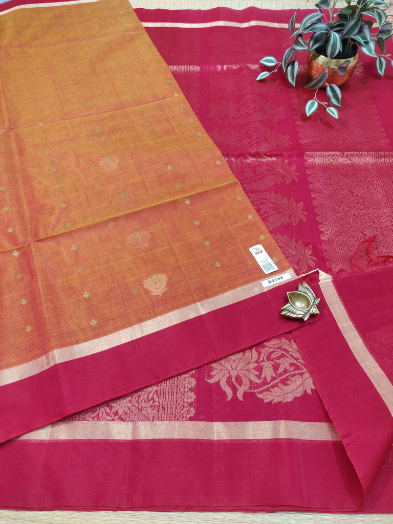 Pure Silk Cotton Sarees #D4769