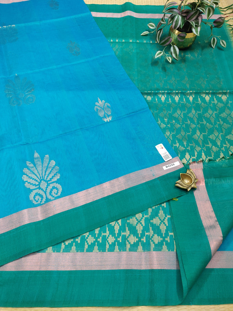 Pure Silk Cotton Sarees #D4755