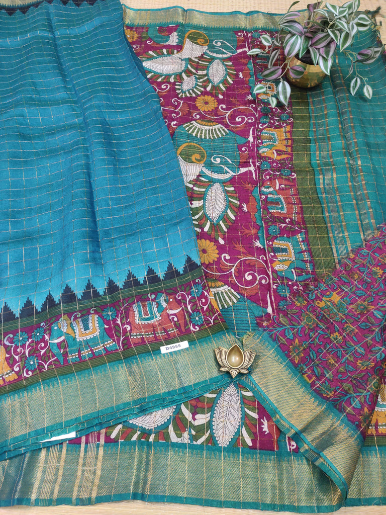 Silky Spun Cotton Sarees #D4955