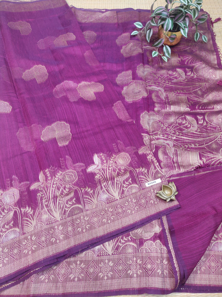 Silk Blend Jute Sarees #D5006