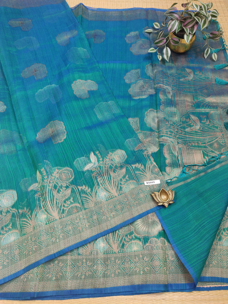 Silk Blend Jute Sarees #D5005