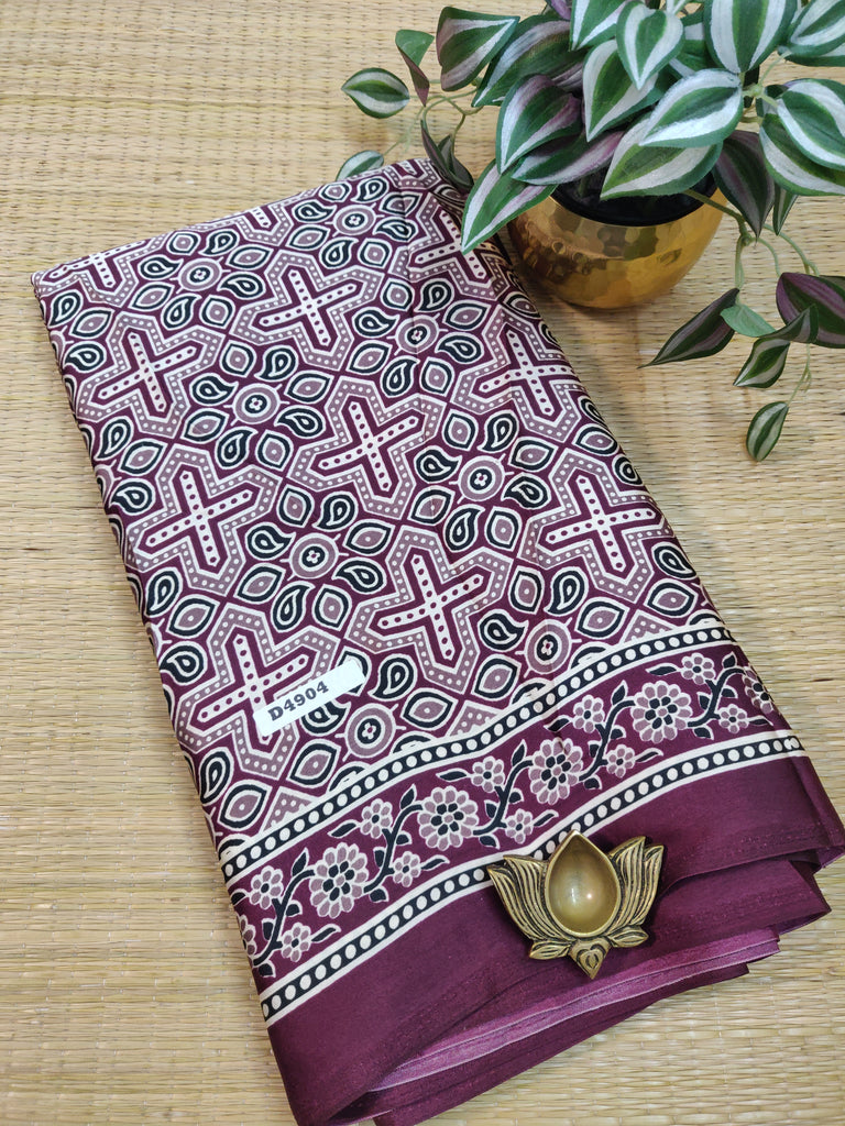 Satin Crepe Saree #D4904