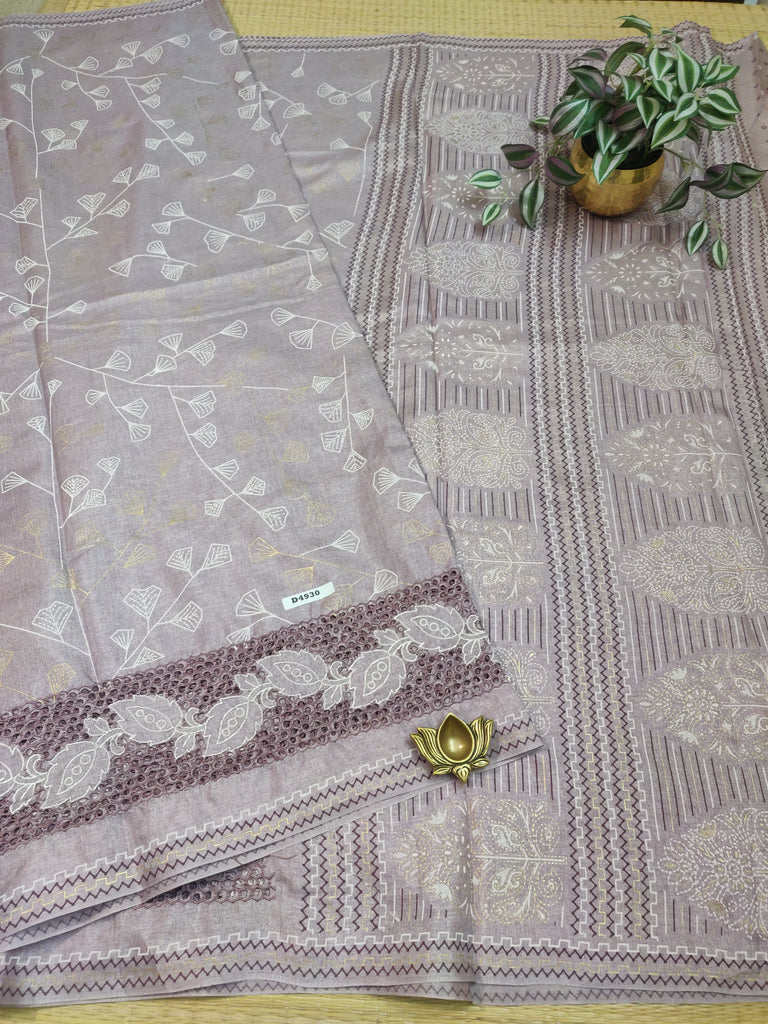 Brushed RawSilk Saree #D4930