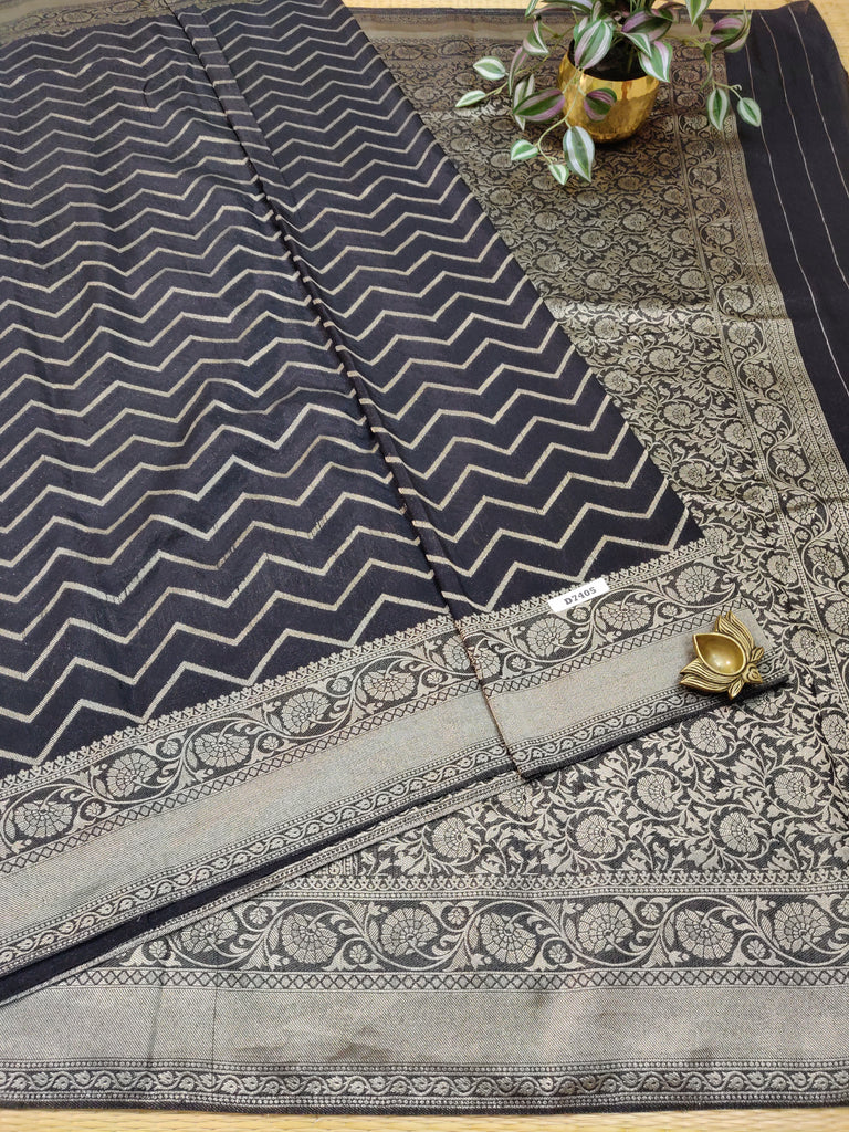 Satin Crepe Saree #D7405