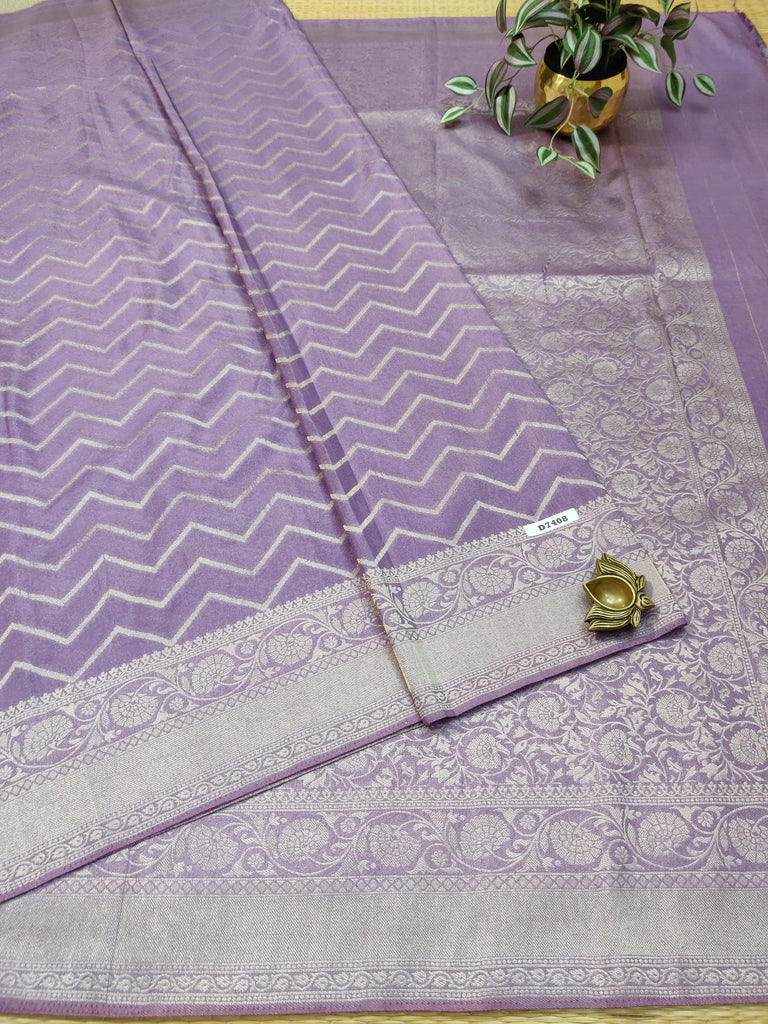 Satin Crepe Saree #D7408