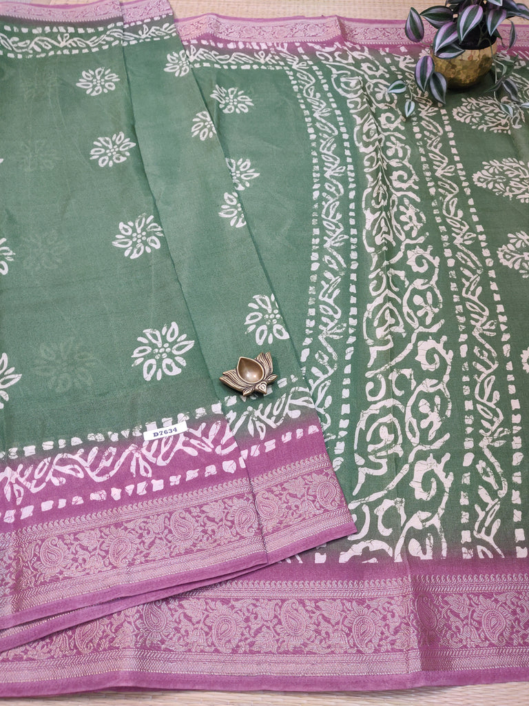 Mass Crepe Sarees #D7634