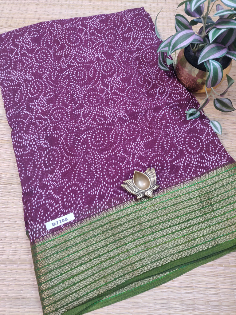 Mass Crepe Sarees #D7708