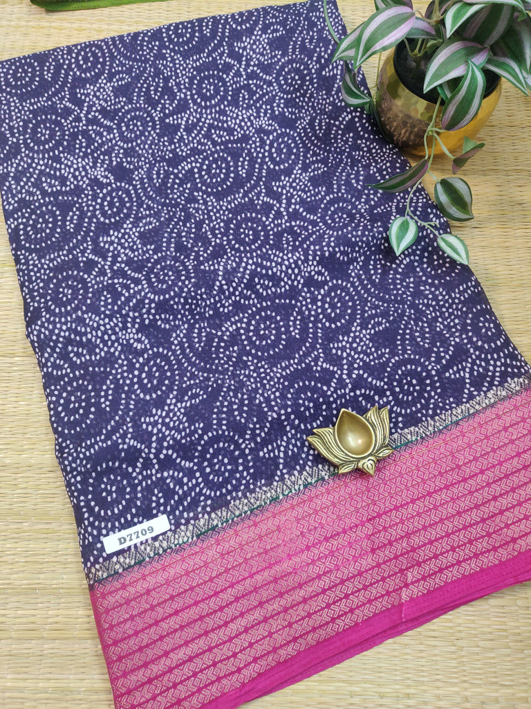 Mass Crepe Sarees #D7709