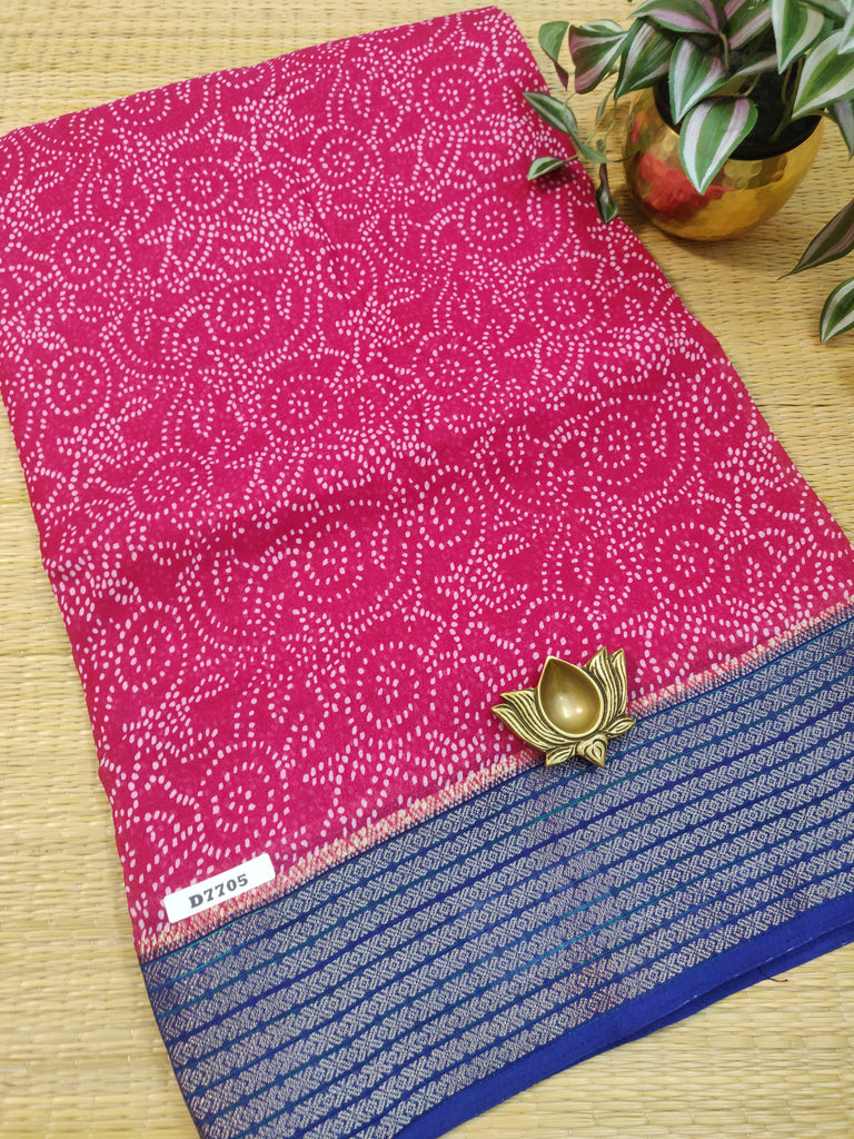 Mass Crepe Sarees #D7705
