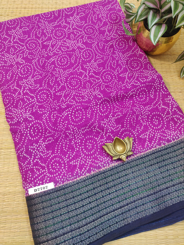 Mass Crepe Sarees #D7707