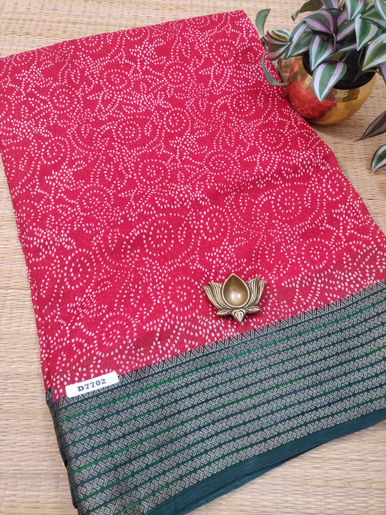 Mass Crepe Sarees #D7702