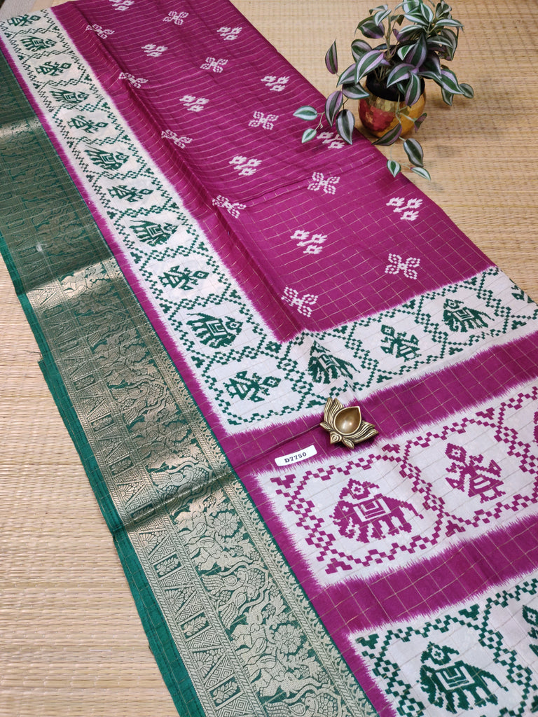 Dola Checks Printed Silk #D7750