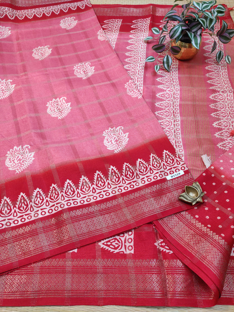 Dola Checks Printed Silk #D7729