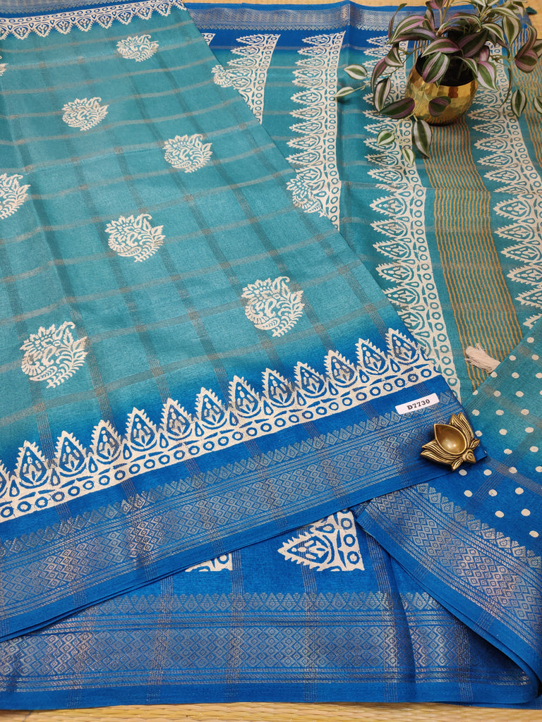 Dola Checks Printed Silk #D7730