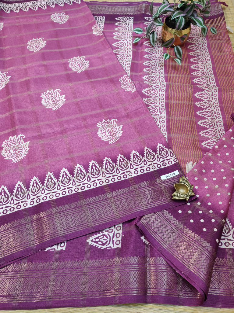 Dola Checks Printed Silk #D7732