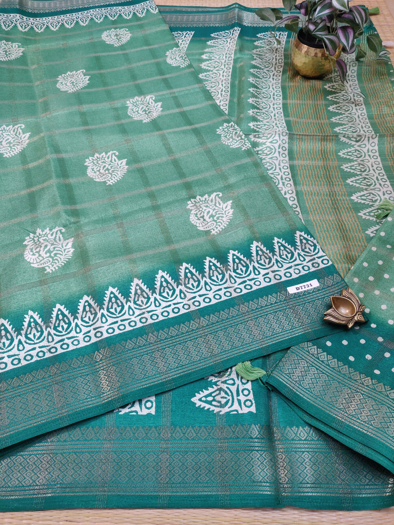 Dola Checks Printed Silk #D7731