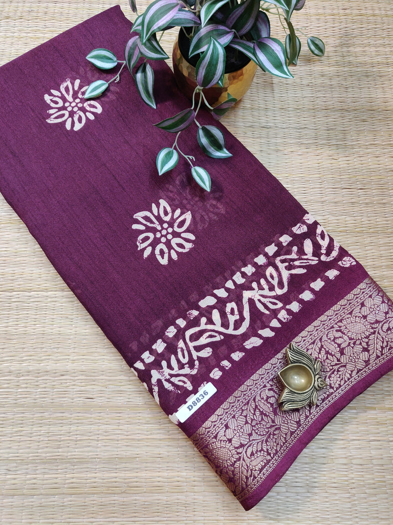 Mass Crepe Sarees #D8836