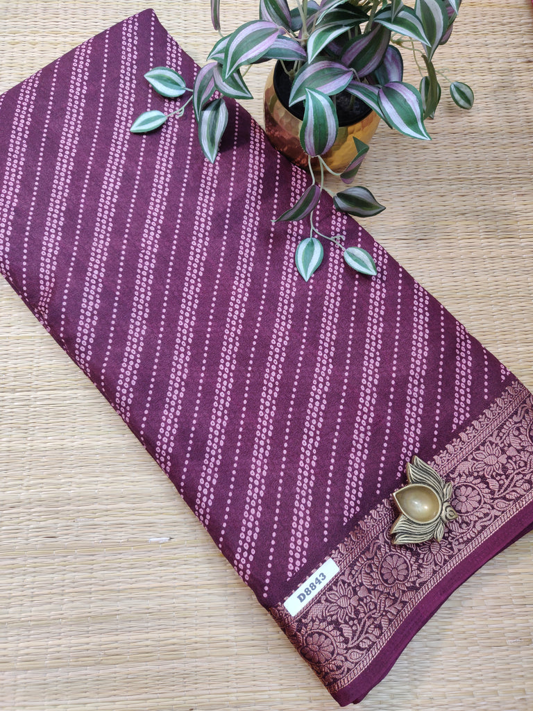 Mass Crepe Sarees #D8843