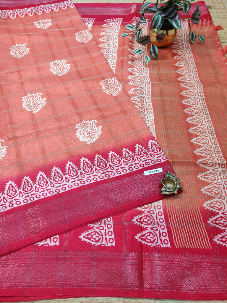 Dola Checks Printed Silk #D8903