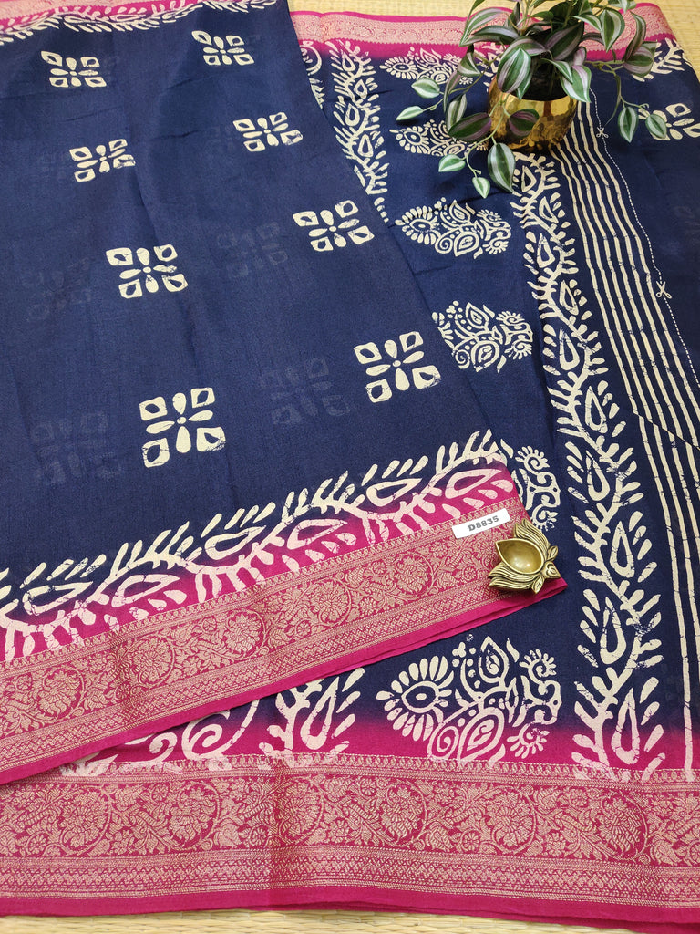 Mass Crepe Sarees #D8835