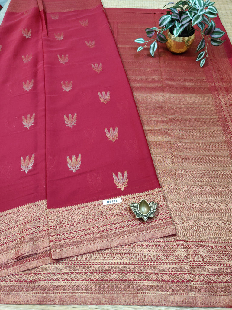 Semi Banarasi Satin Crepe #D8132