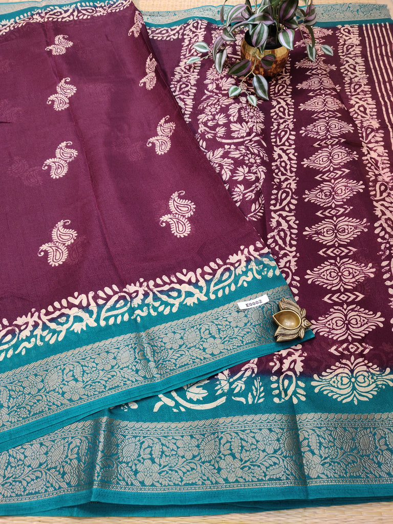 Mass Crepe Sarees #E0002