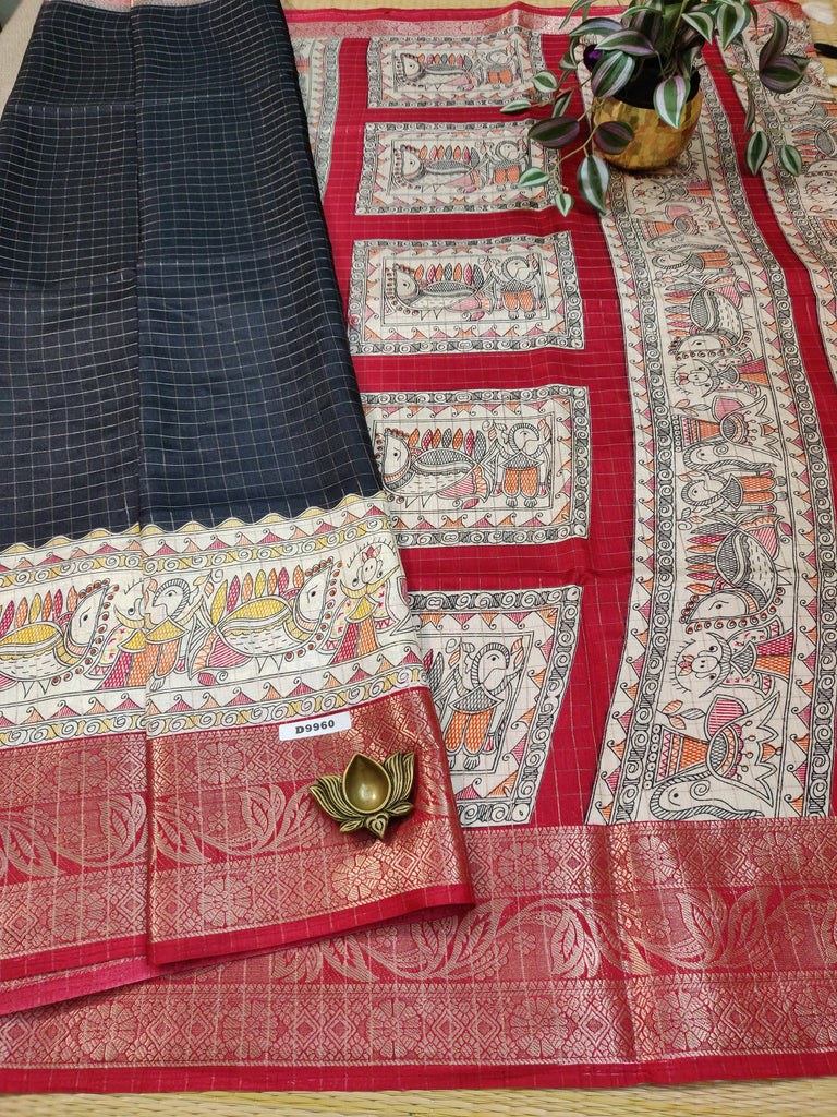 Dola Checks Printed Silk #D9960