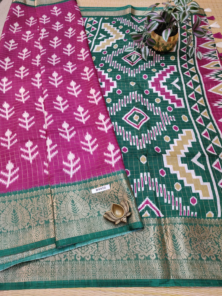 Dola Checks Printed Silk #D9972