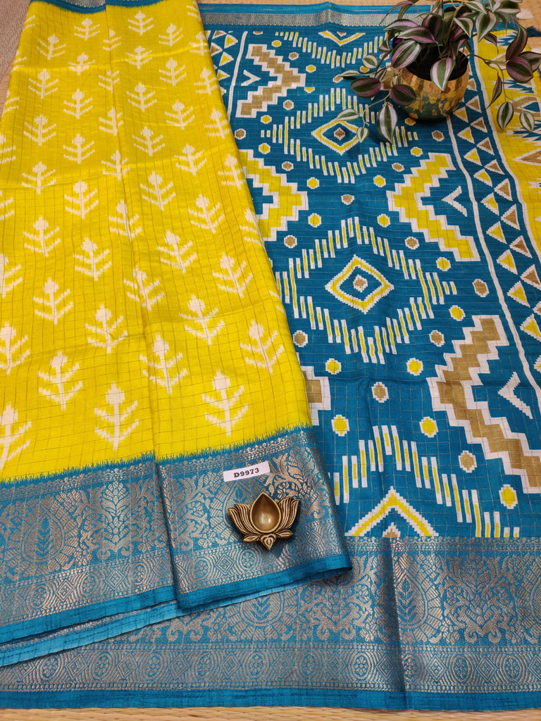 Dola Checks Printed Silk #D9973
