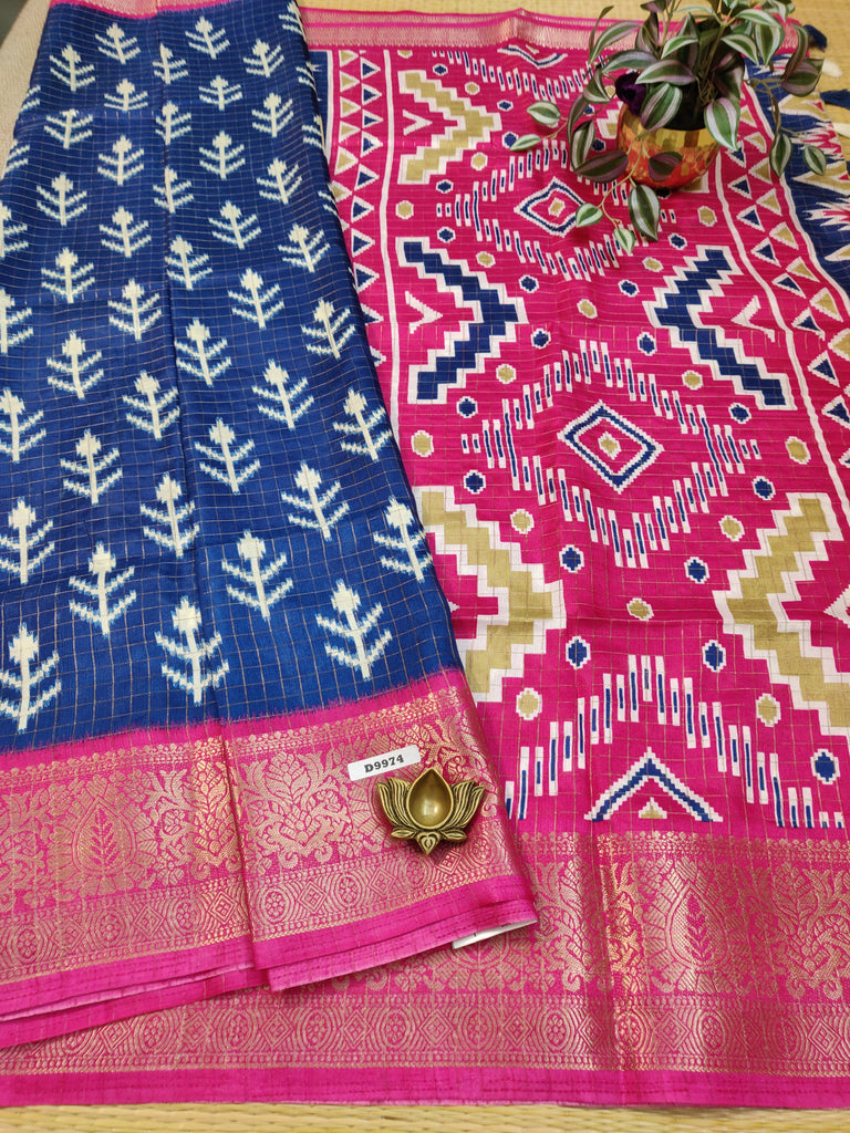 Dola Checks Printed Silk #D9974