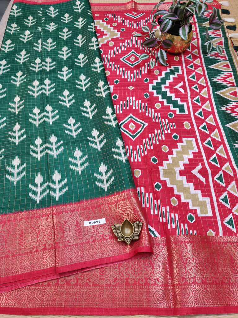 Dola Checks Printed Silk #D9977
