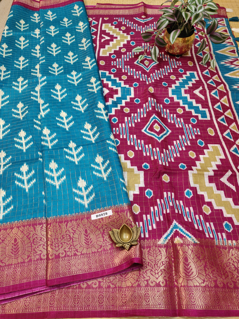 Dola Checks Printed Silk #D9978