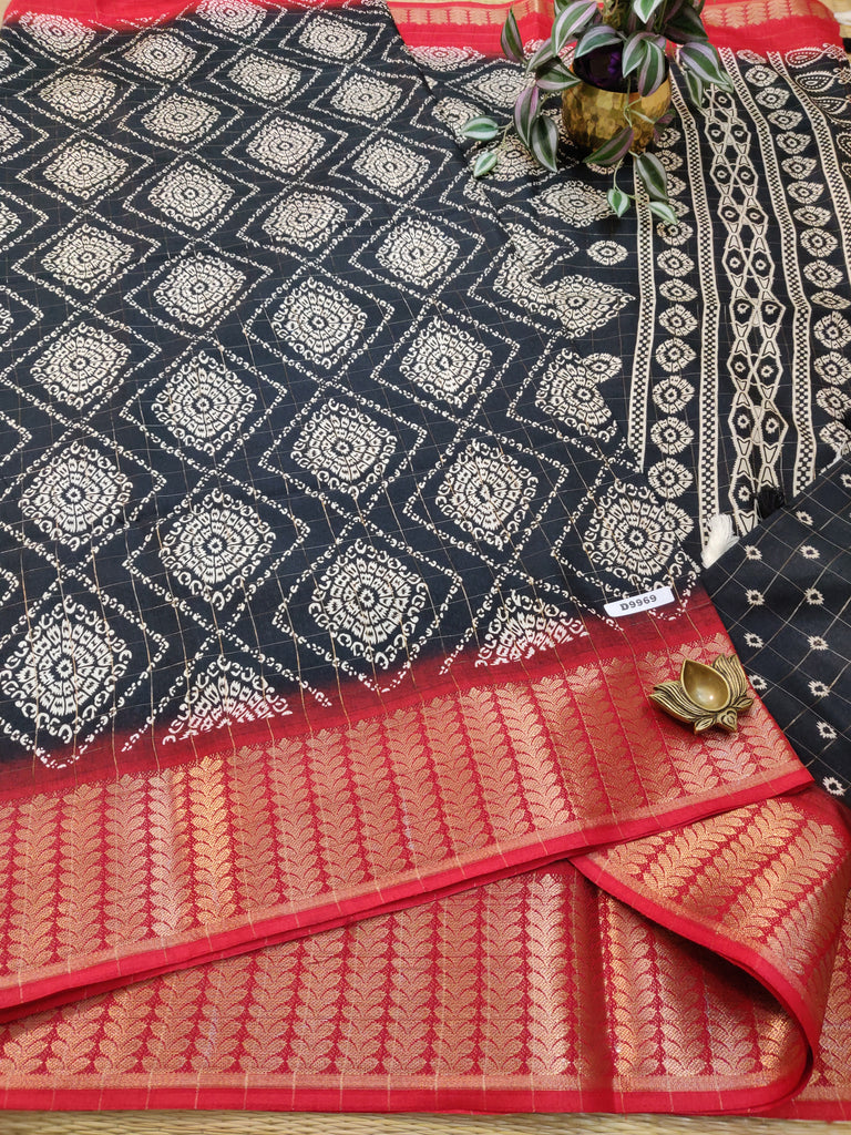 Dola Checks Printed Silk #D9969