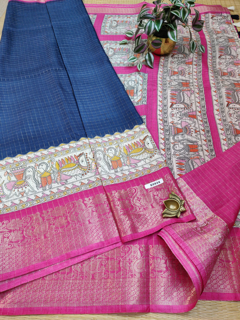 Dola Checks Printed Silk #E0934