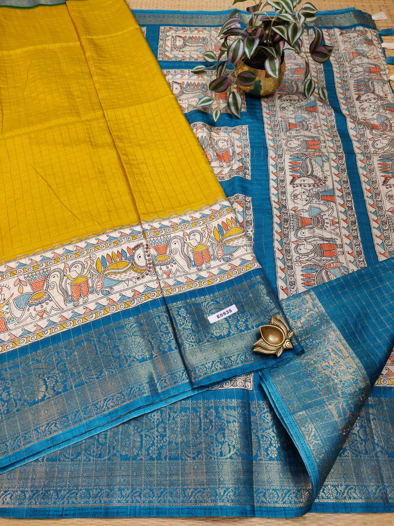Dola Checks Printed Silk #E0935