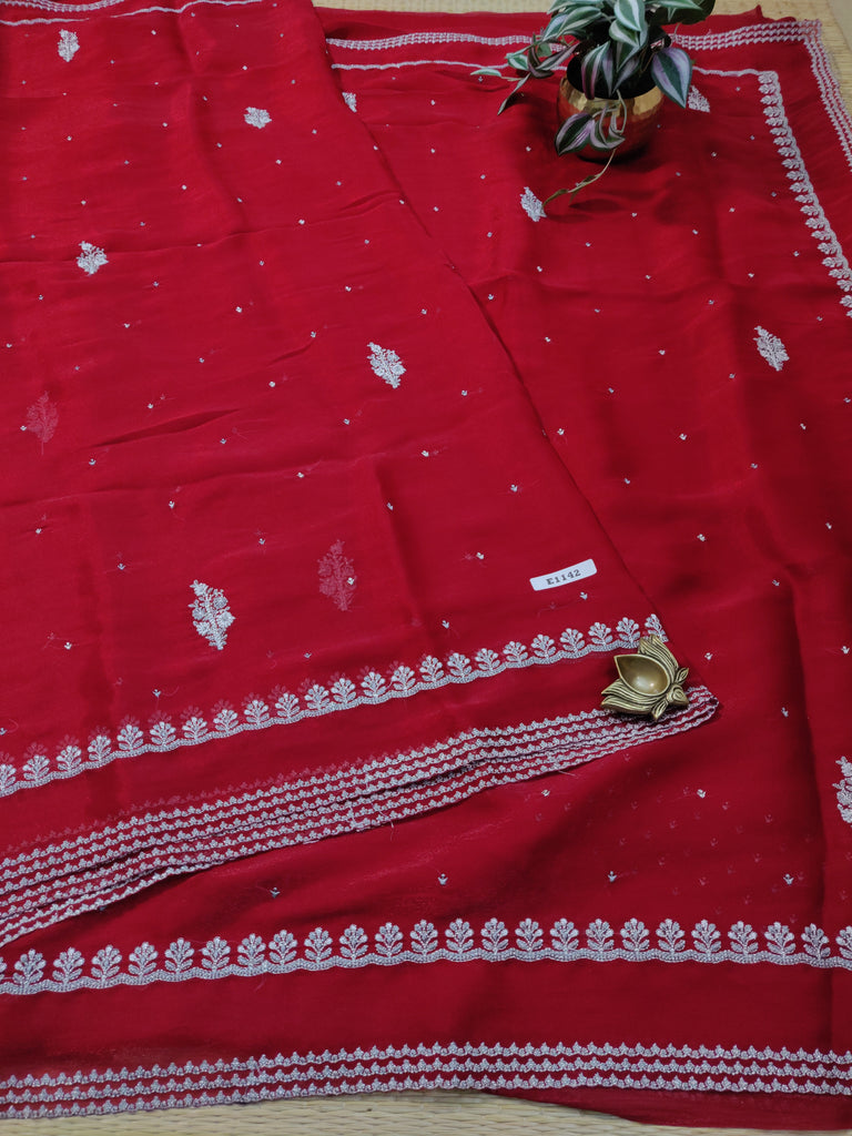 Satin Shimmer Saree #E1142