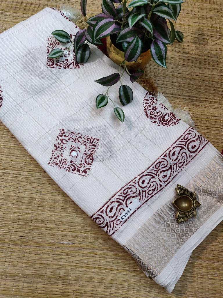 Semi Jute Silk Sarees #E1583